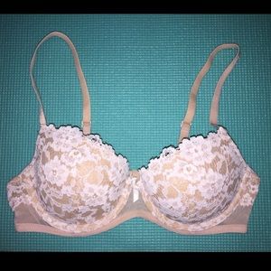 Xhilaration 34B Light Nude and White Lace Bra